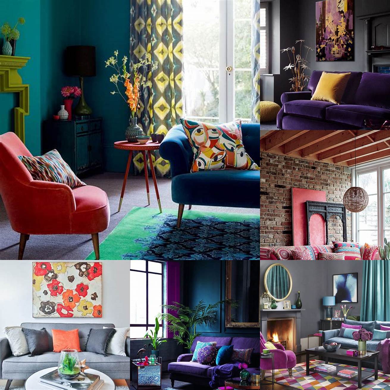 A retro sofa with bold colors and patterns can be a great focal point in your living room