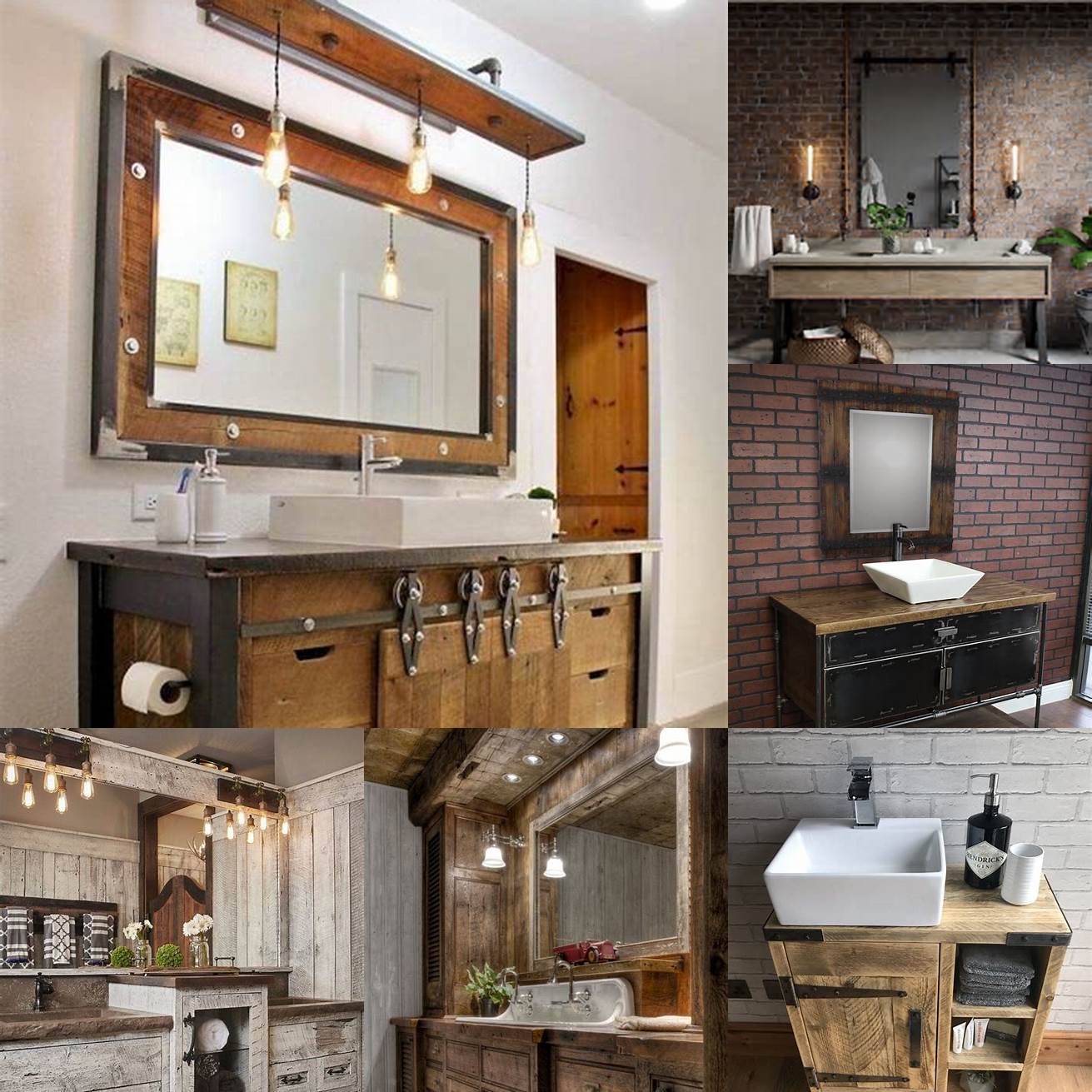 A rustic metal bathroom vanity can add an industrial look to your bathroom
