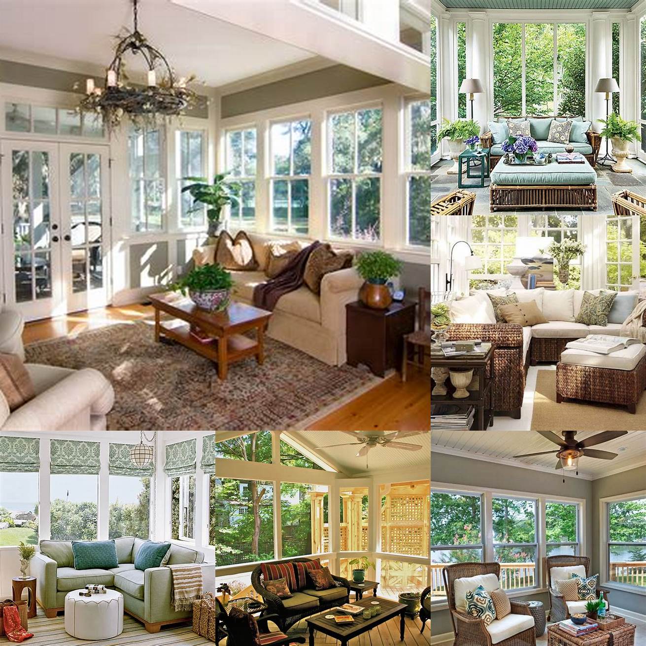 A shot of the furniture in a sunroom