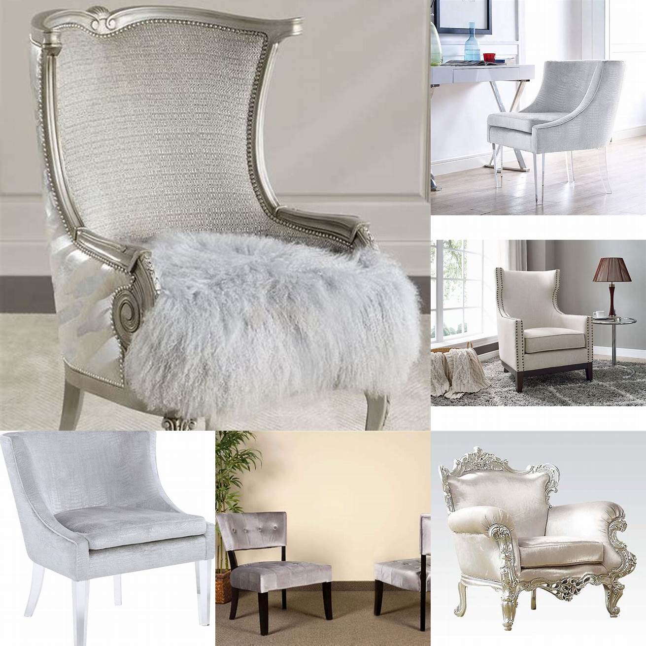A silver accent chair can be a statement piece in any bedroom