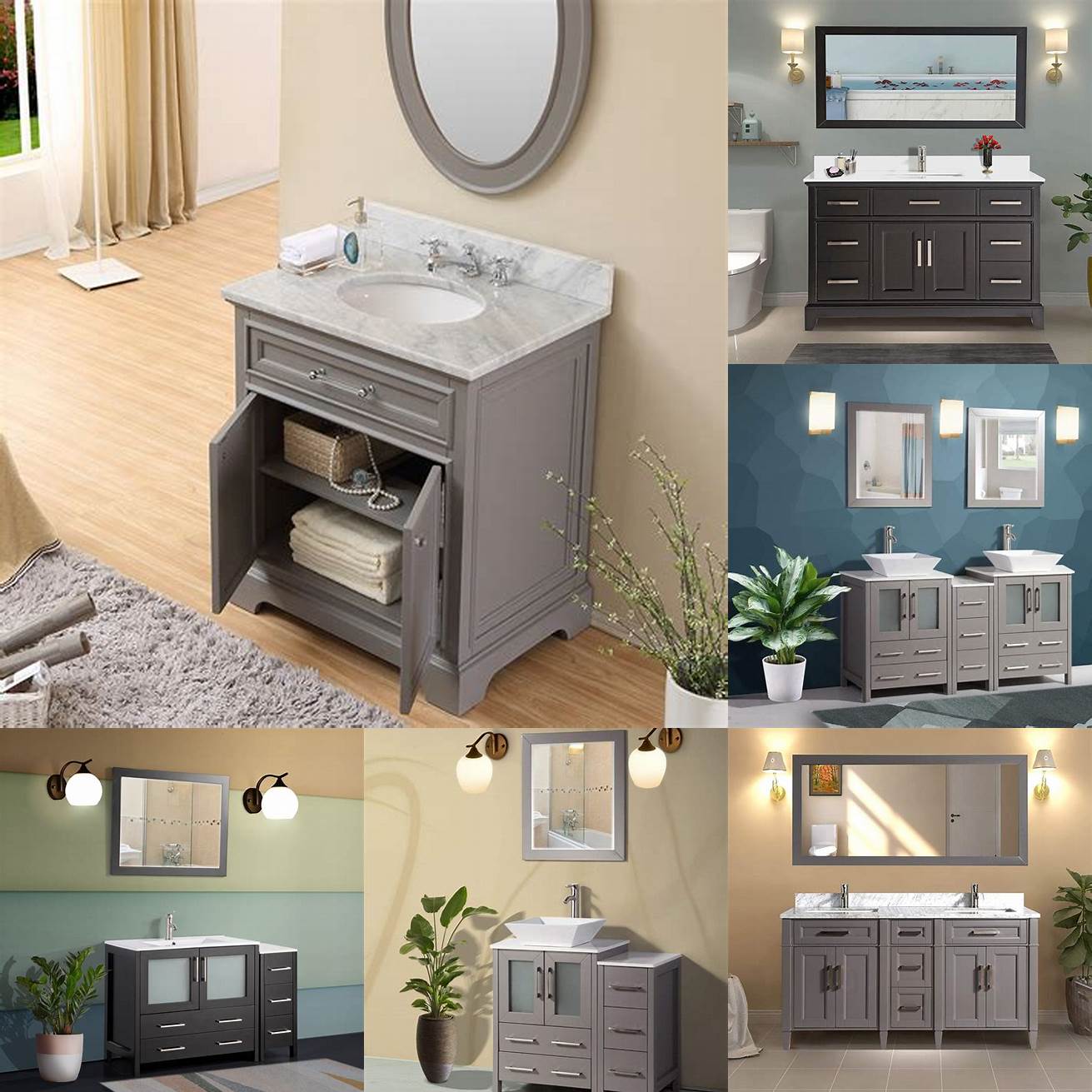 A small bathroom vanity with sink and mirror that provides both functionality and style