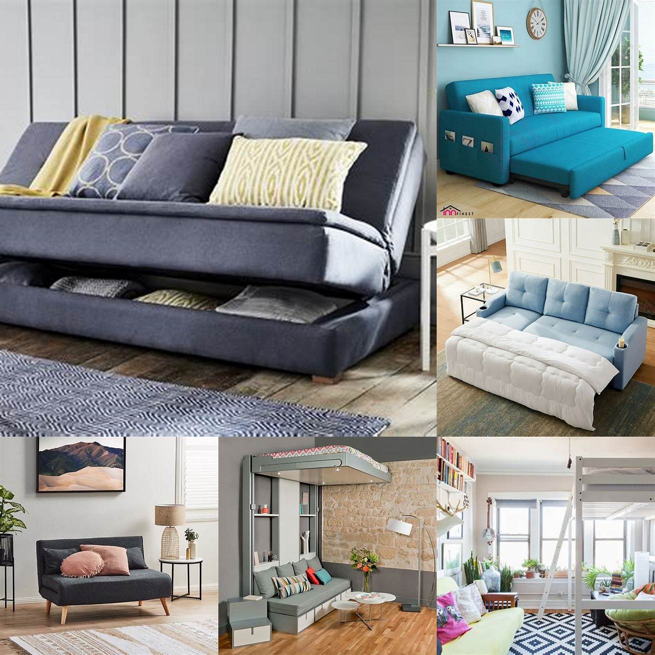 A sofa bed is a perfect space-saving solution for a small living room