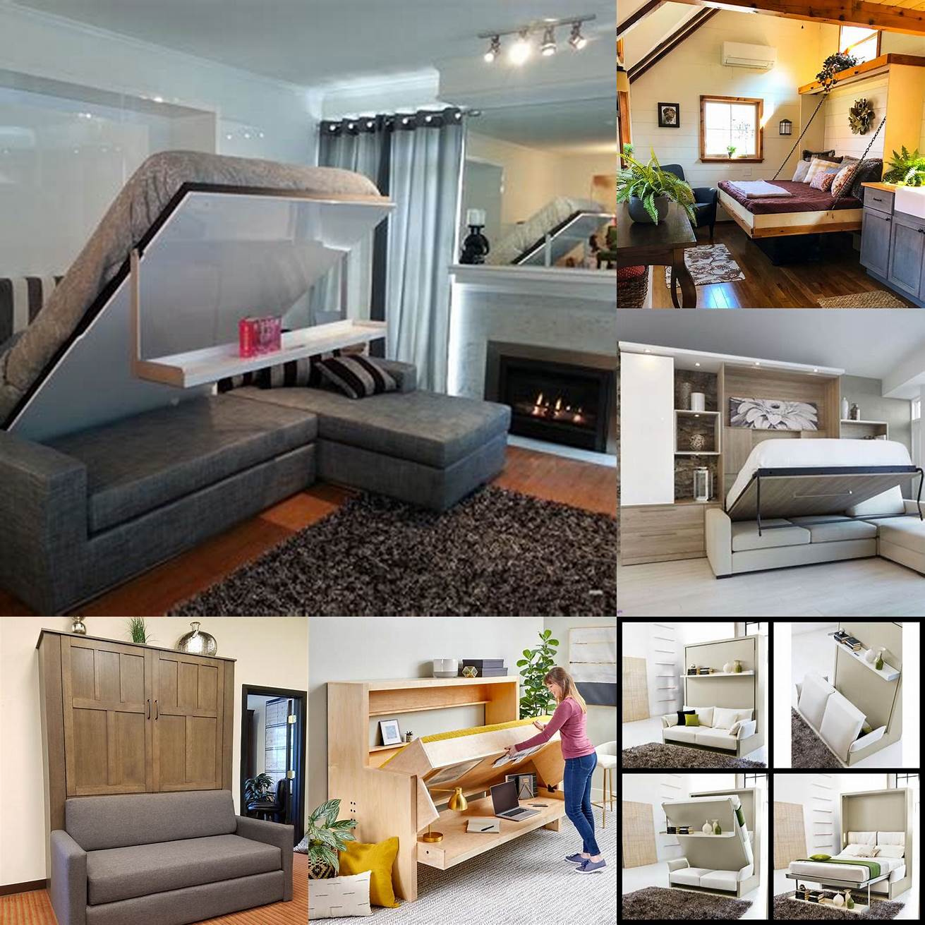 A space-saving Murphy Bed Sofa in a tiny house