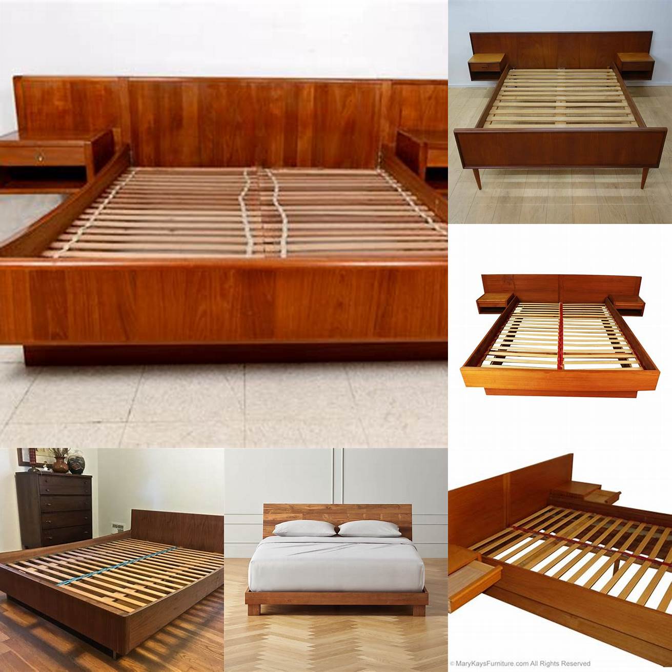 A teak bed frame