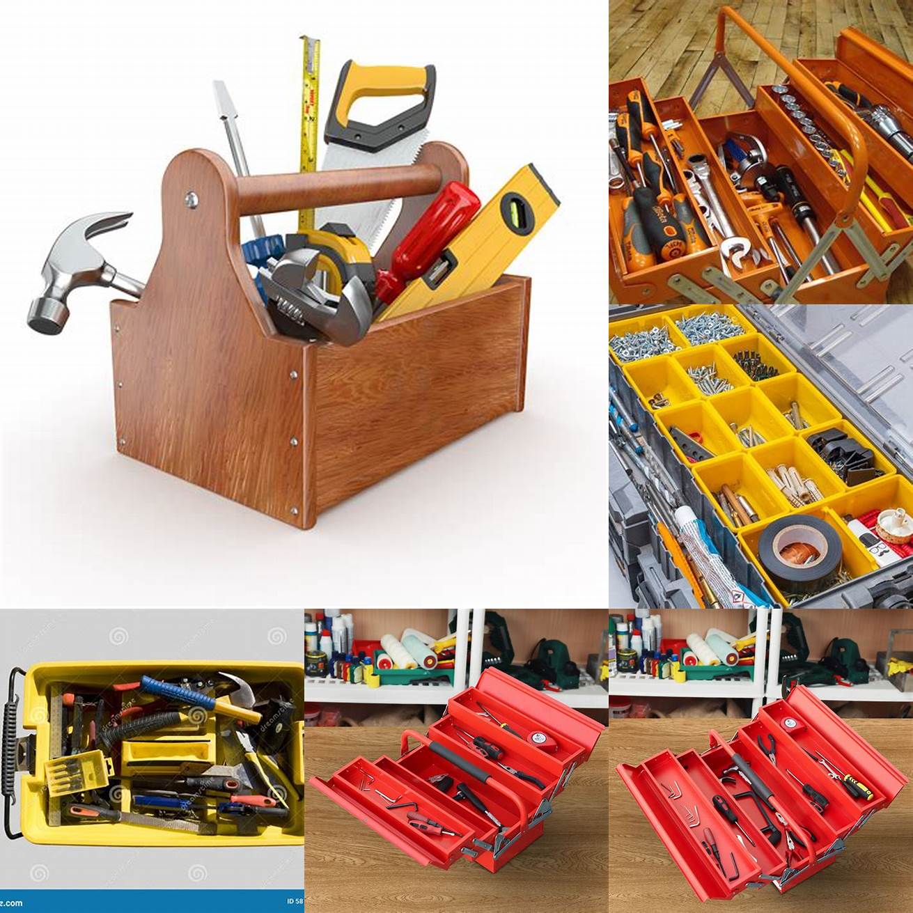 A toolbox filled with various tools and equipment