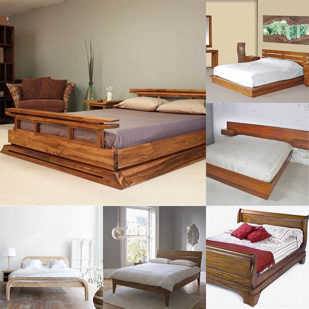 A traditional bedroom with a Java teak bed frame