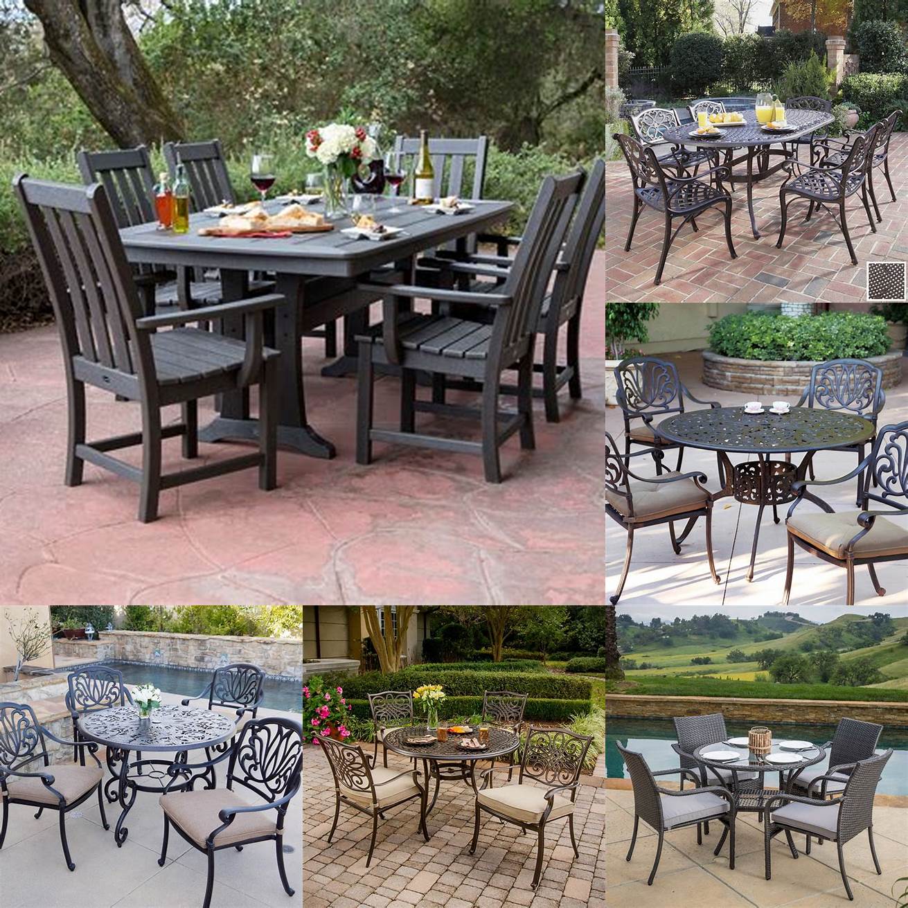 A traditional outdoor dining set