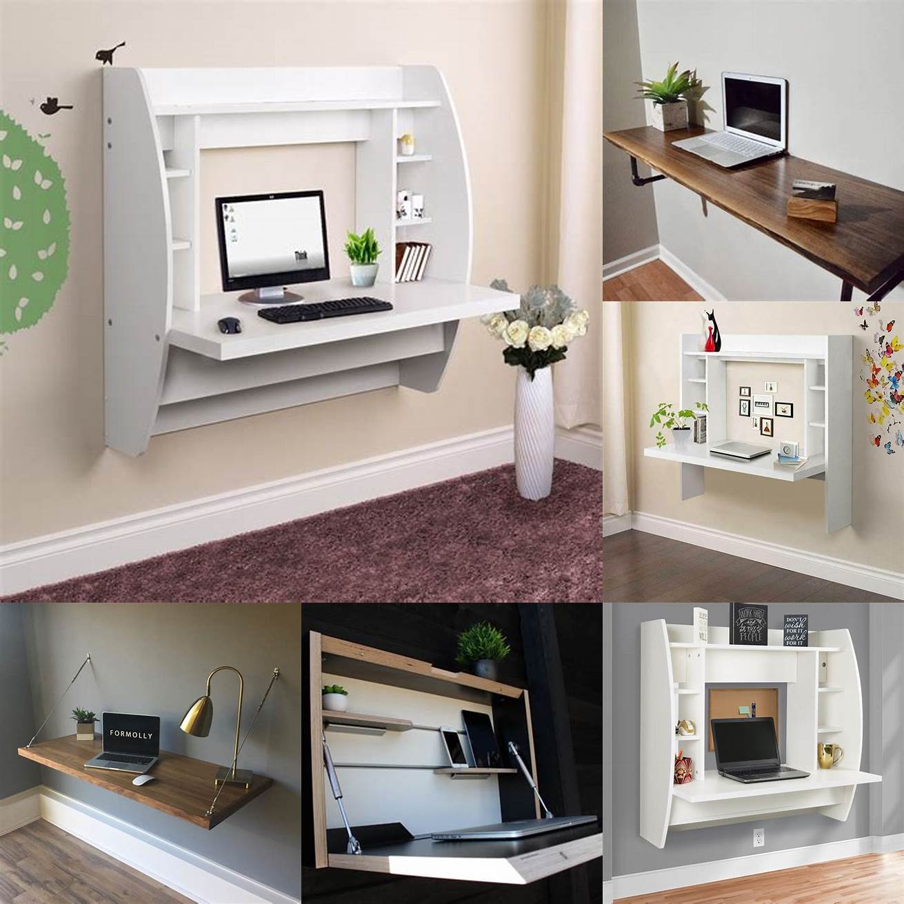 A wall-mounted desk is a great option for those who work from home but dont have the space for a full-sized desk