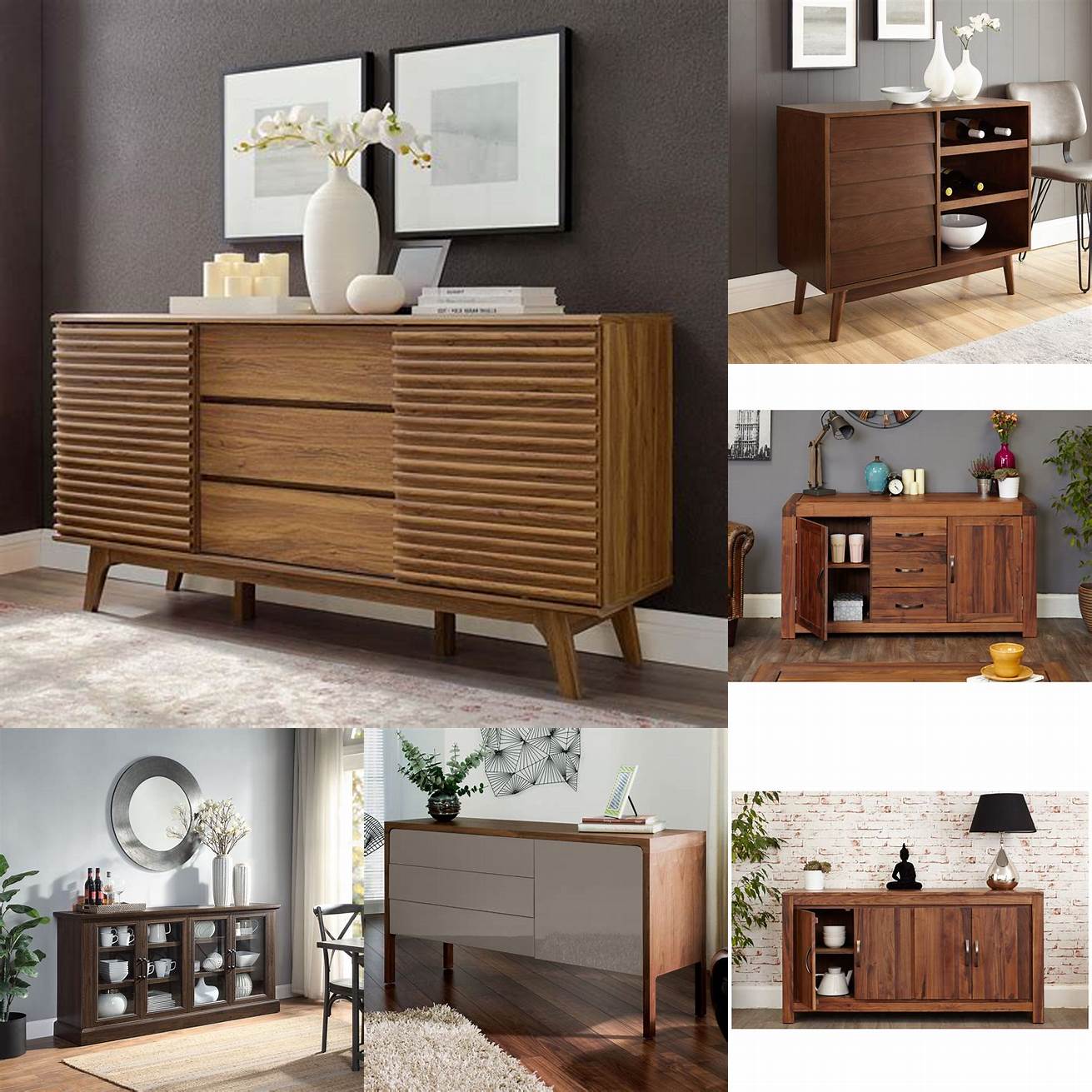 A walnut sideboard can provide both storage and style in your dining room or living room