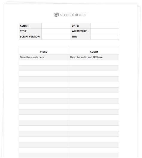 A/v Script Template