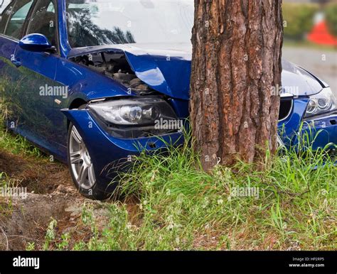 A Car Crashed Into A Tree