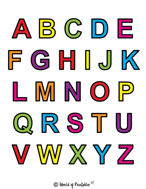 A Picture Of The Letters To Printable