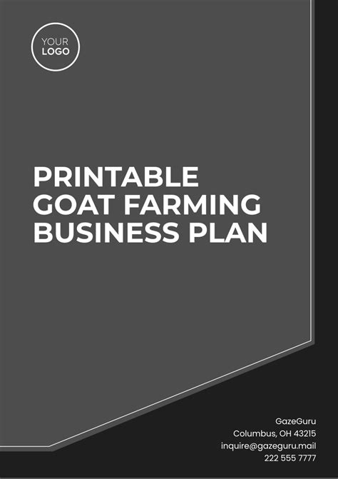 A Sample Goat Farming Business Plan Template