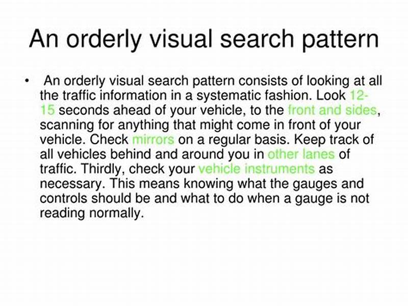 A Visual Search Pattern Includes