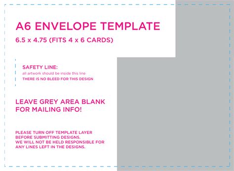 A6 Envelope Template