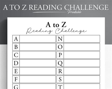 Abc Book Challenge Template Free