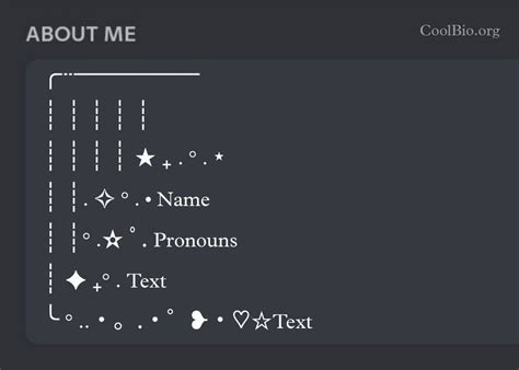 About Me Template Discord