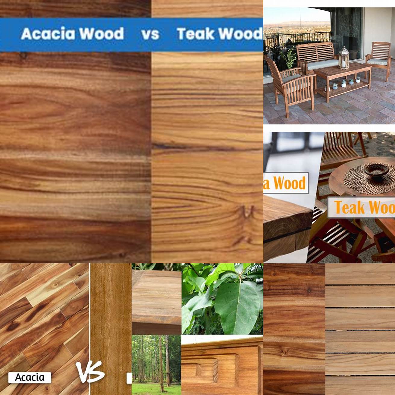 Acacia Wood vs Teak -
