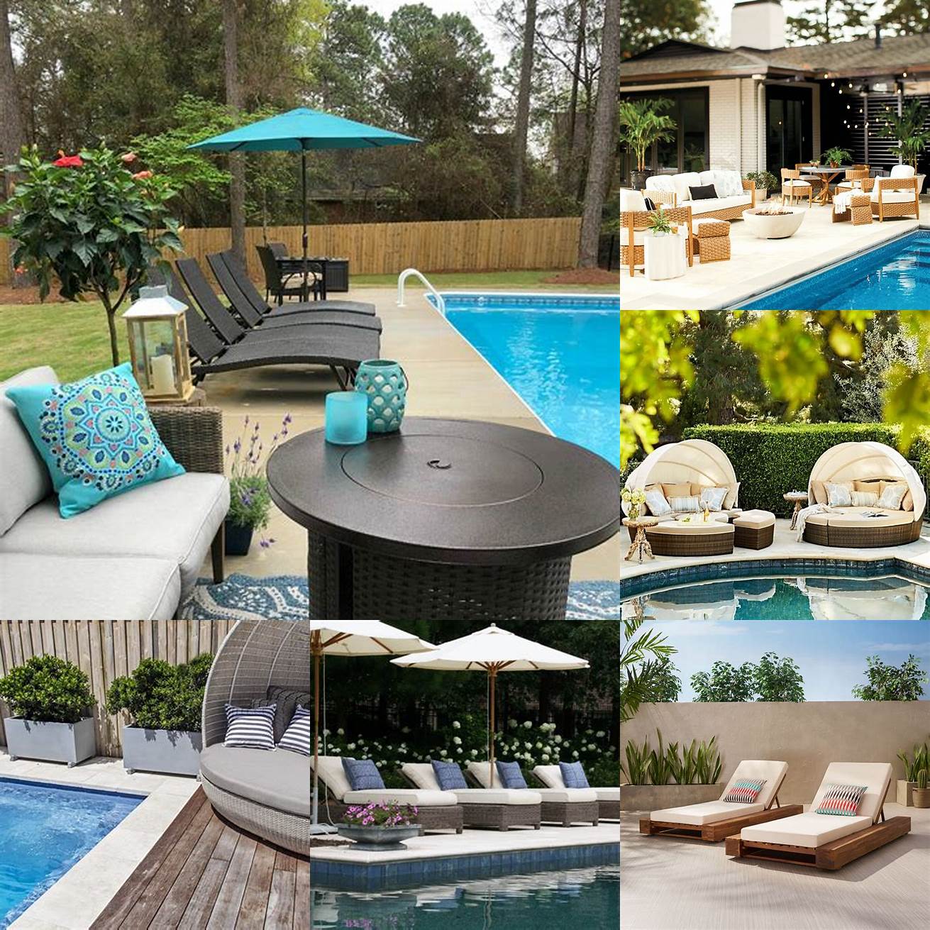 Acacia furniture in a pool area