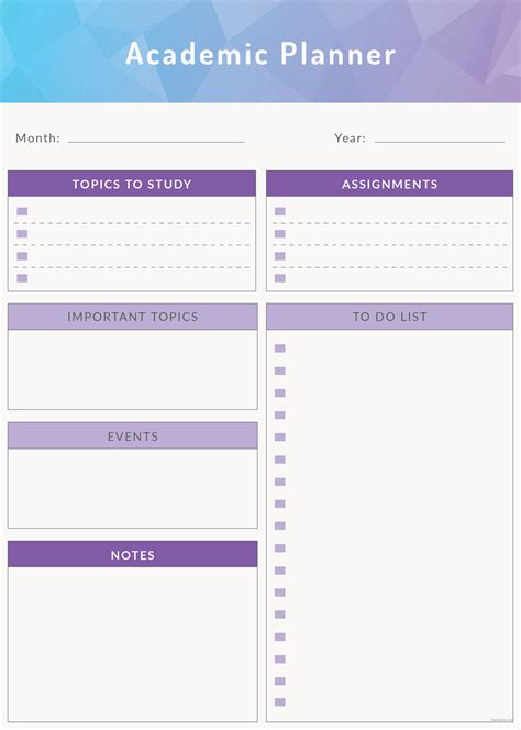 Academic Planning Template
