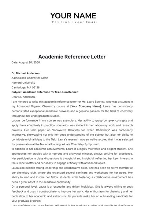 Academic Reference Template