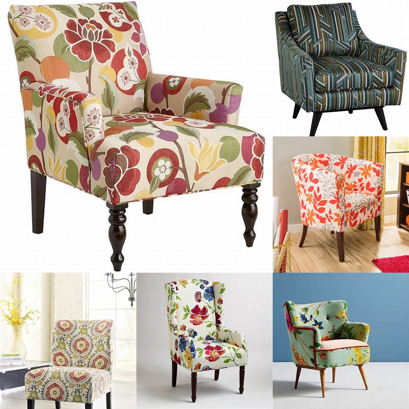 Accent chair in a bold pattern