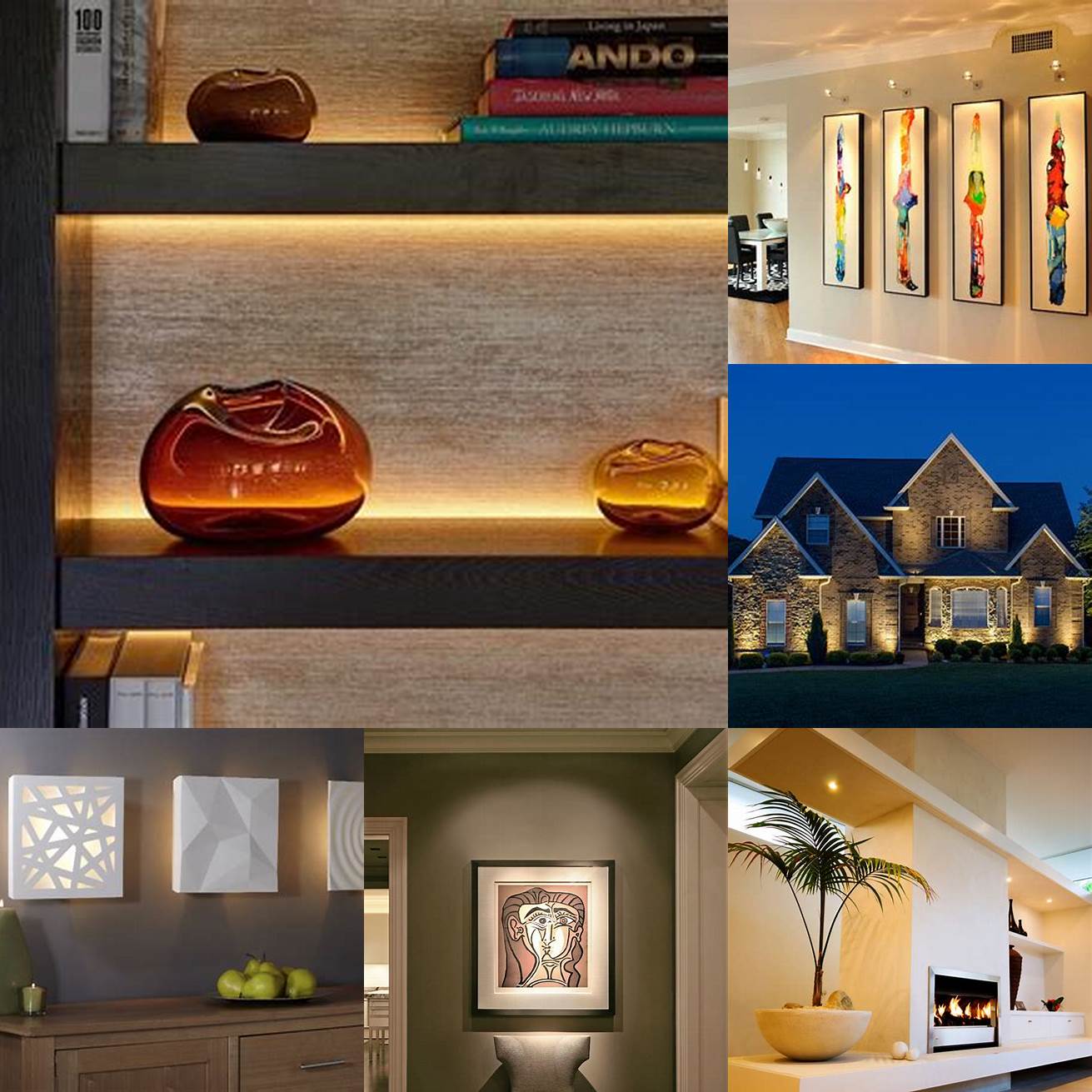 Accent lighting is a great way to highlight architectural features artwork or other decorative elements in your home