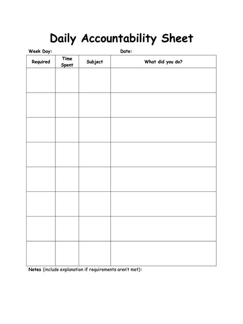 Accountability Tracker Template