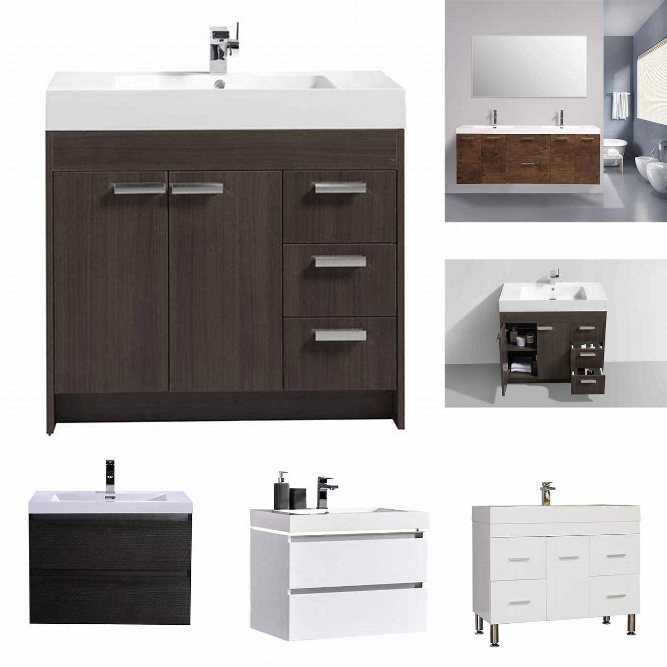 Acrylic Acrylic vanities are lightweight and easy to clean making them a popular choice for modern bathrooms