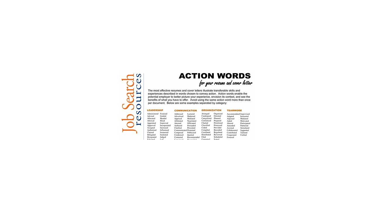 Action oriented words