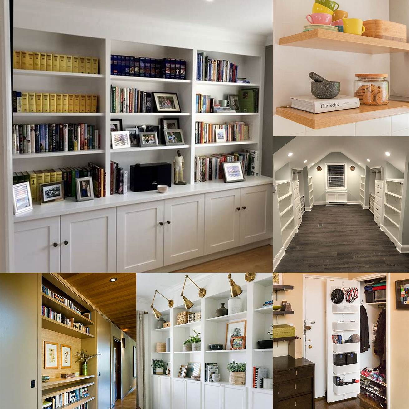 Add built-in shelving to maximize storage space