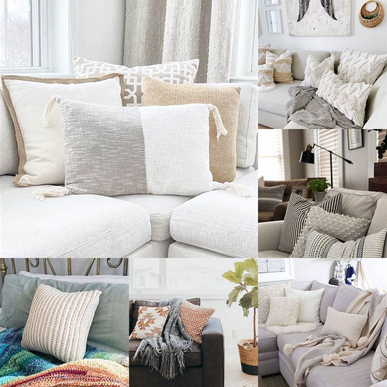 Add texture with throw pillows and blankets