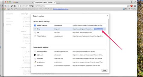 Add Default Search Engines On Chrome
