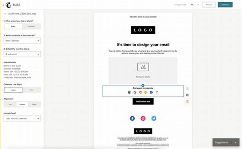 Add To Calendar Button In Mailchimp