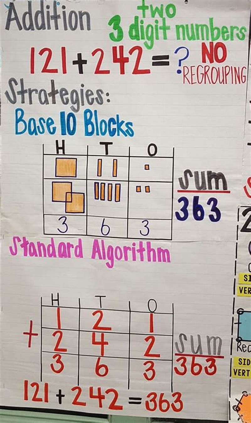 Adding 3 Digit Numbers Anchor Chart