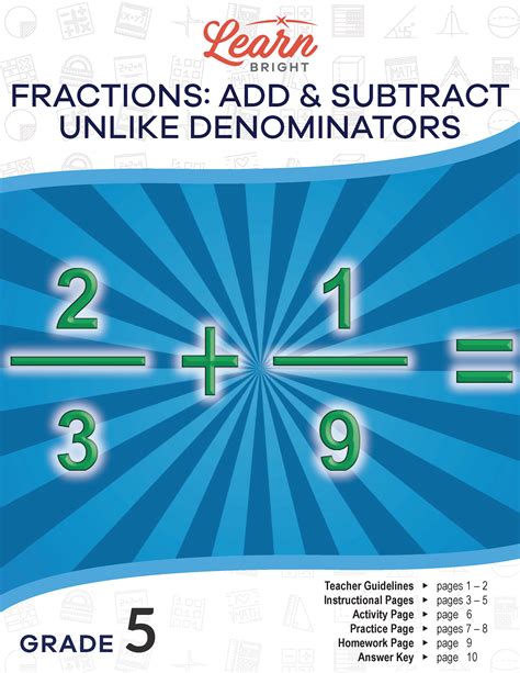 Adding And Subtracting Fractions With Unlike Denominators Games Printable