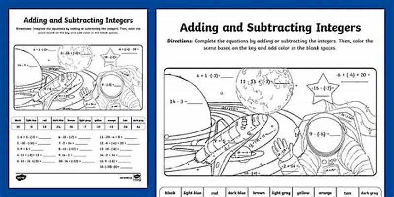 Adding Integers Coloring Worksheet