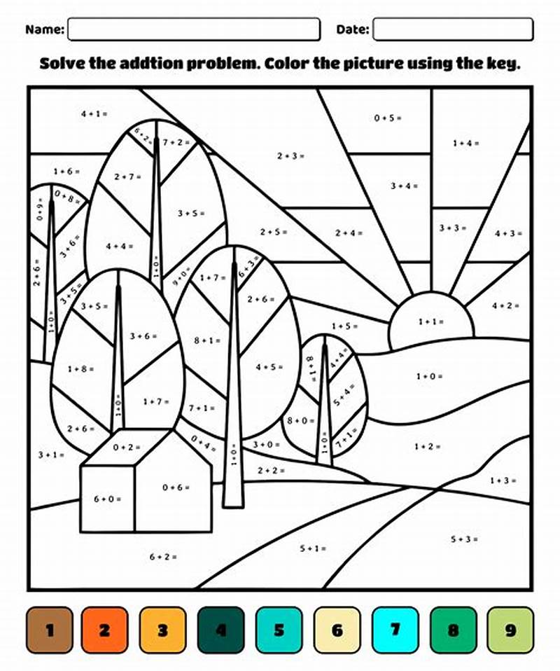 Addition Math Coloring Worksheets