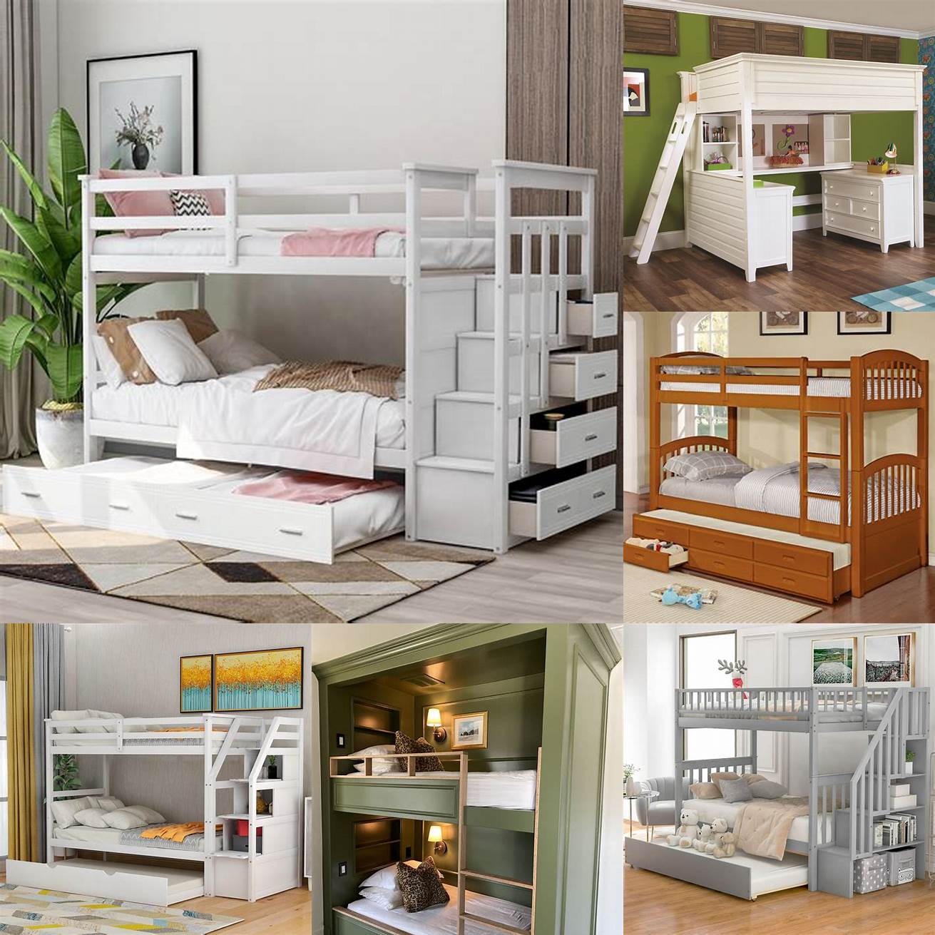 Additional features Look for bunk beds with built-in storage trundle beds or desks for added functionality