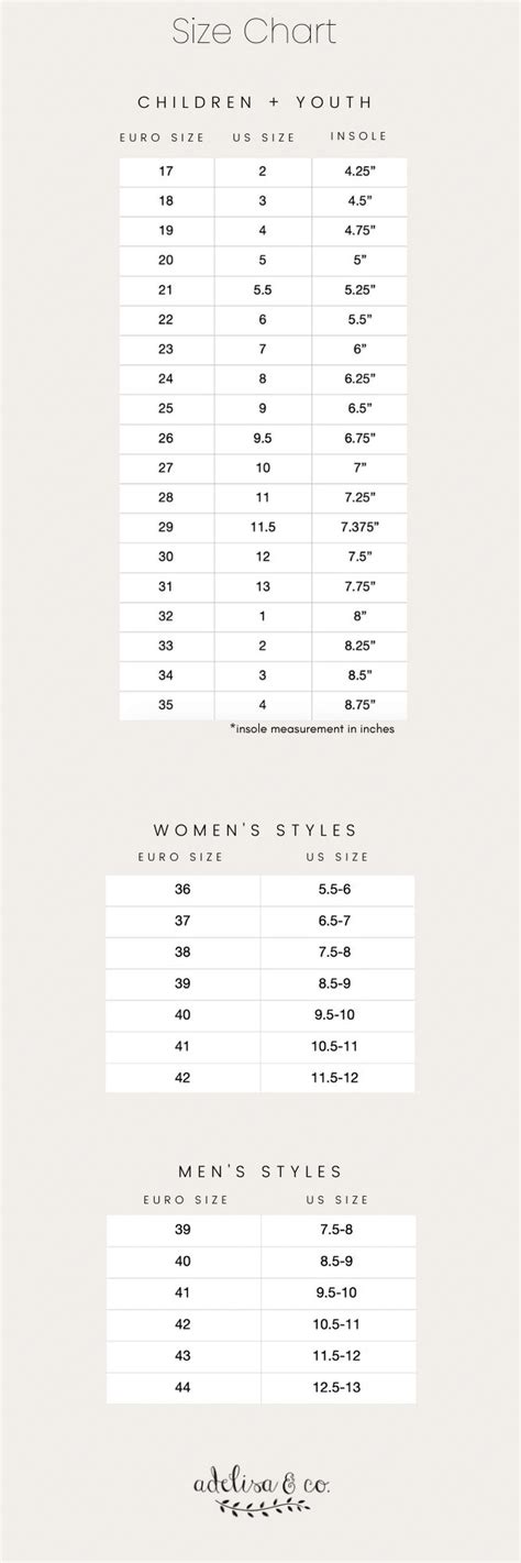 Adelisa And Co Size Chart