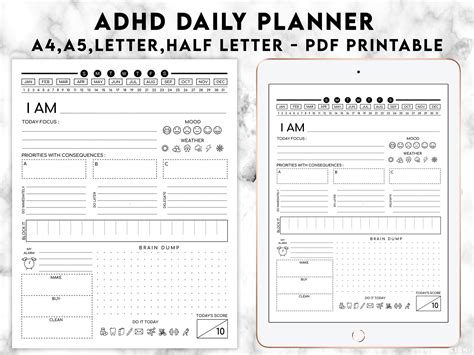 Adhd Daily Planner Template