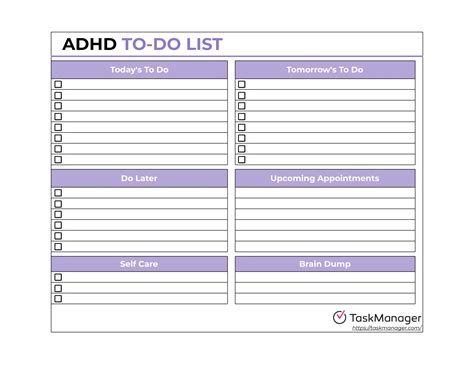Adhd To-do List Template