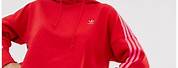 Adidas Red Cropped Hoodie