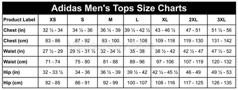 Adidas Size Chart Clothing
