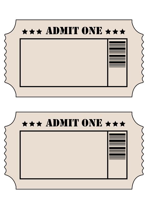 Admit One Ticket Printable