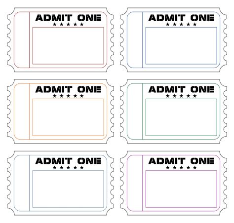 Admit One Tickets Printable