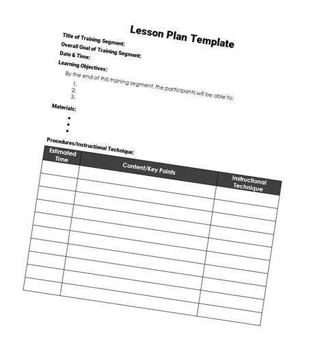Adult Lesson Plan Template