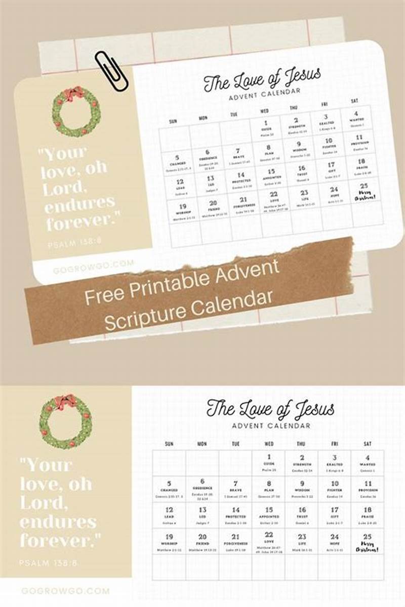 Advent Calendar Scriptures Lds