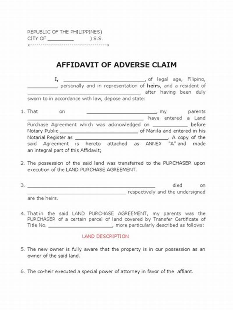 Adverse Claim Example