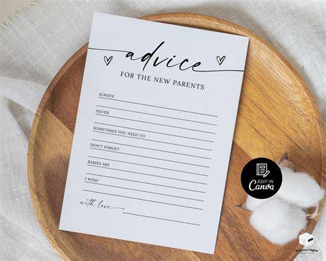 Advice For New Parents Cards Printable Free